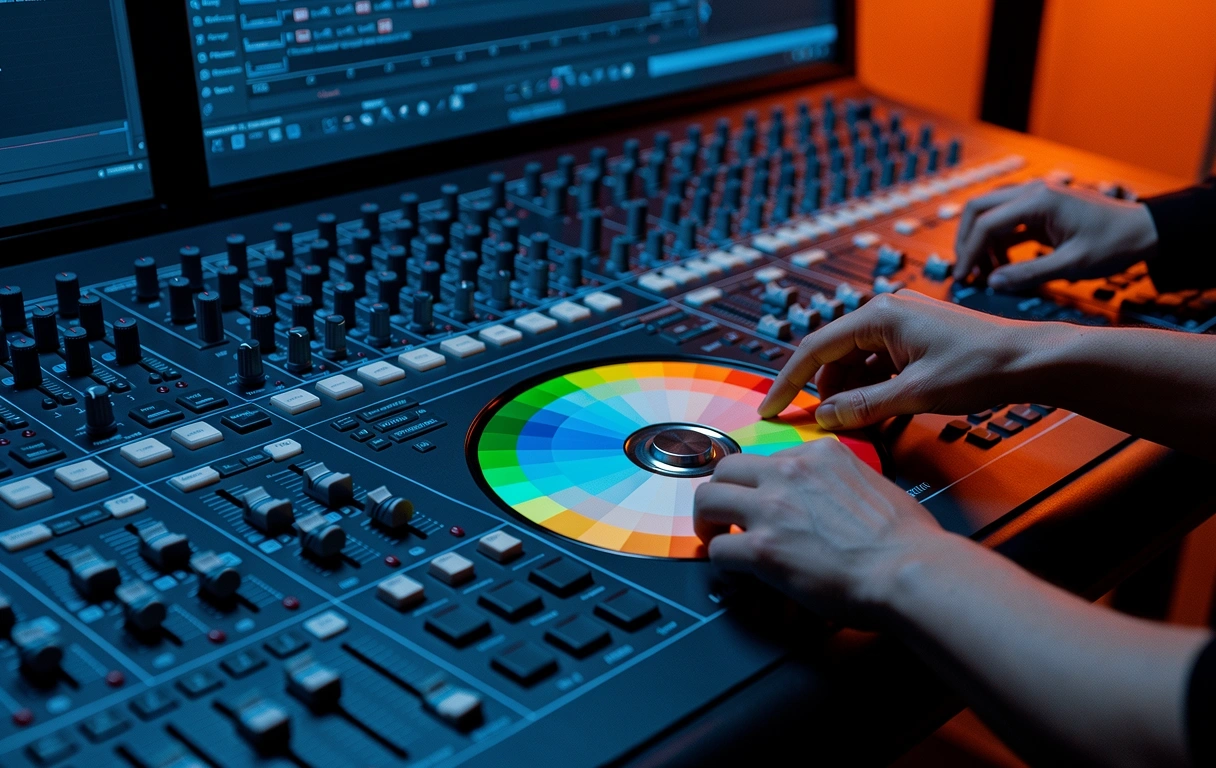 Detalle de corrección de color de video